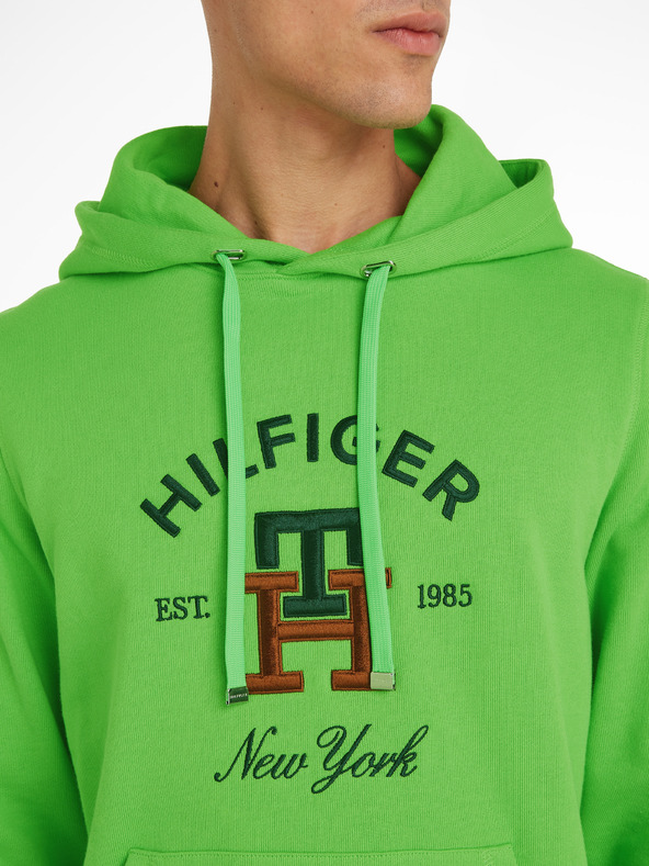 Tommy Hilfiger Curved Monogram Hoody Sweatshirt Verde