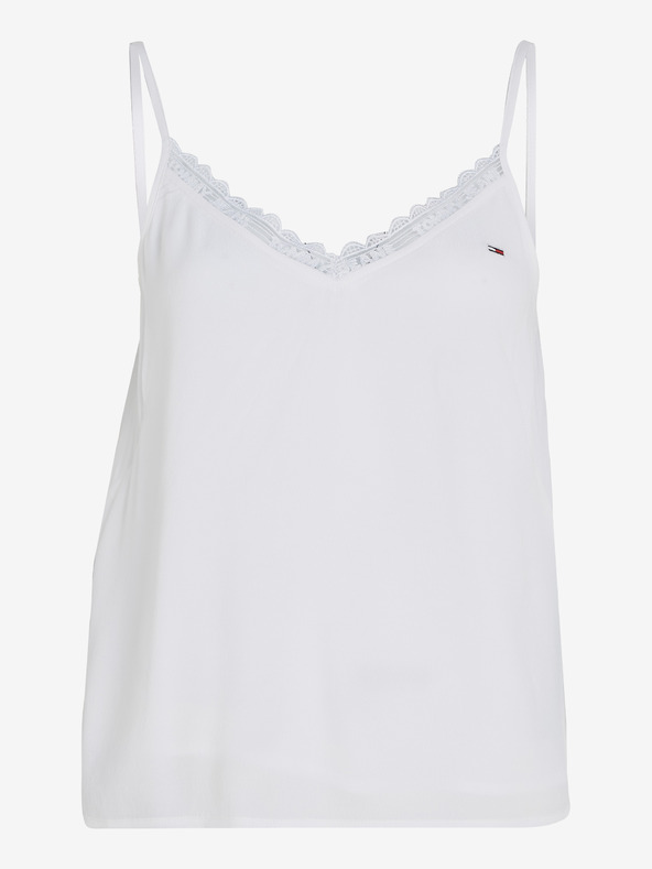 Tommy Jeans Essential Lace Strappy Top Blanco