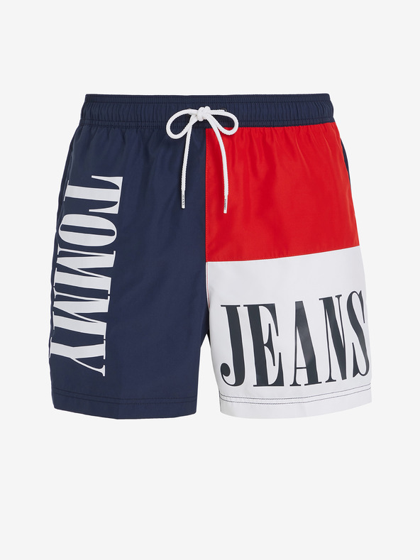 Tommy Jeans Medium Drawstring Colorblock Swimsuit Azul