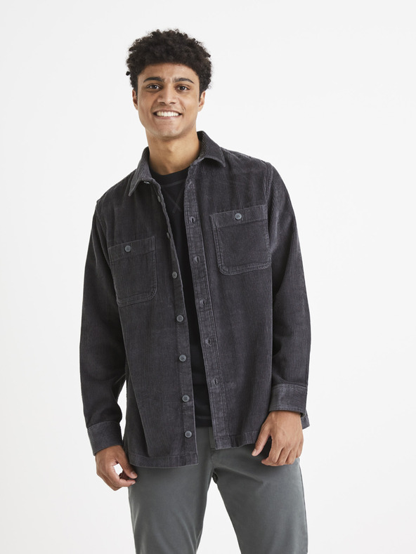 Celio Vavelour Shirt Gris