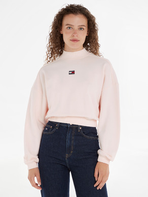 Tommy Jeans Mock Neck Badge Boxy Cropped Mikina