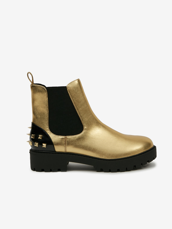 Desigual Biker Gold Ankle Boots Dorado