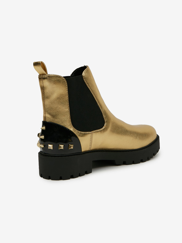 Desigual Biker Gold Ankle Boots Dorado