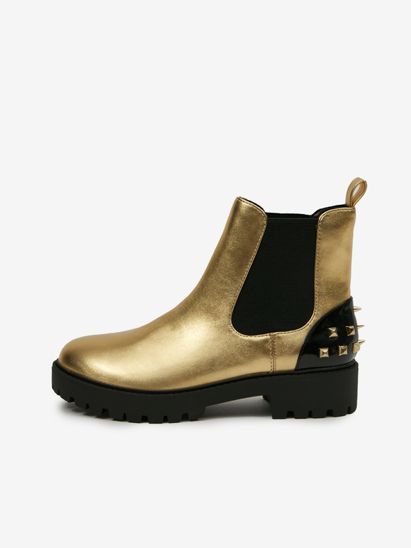 Desigual Biker Gold Ankle Boots Dorado