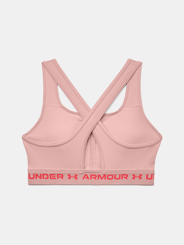 Under Armour UA Crossback Mid Hthr Sport Bra Rosa