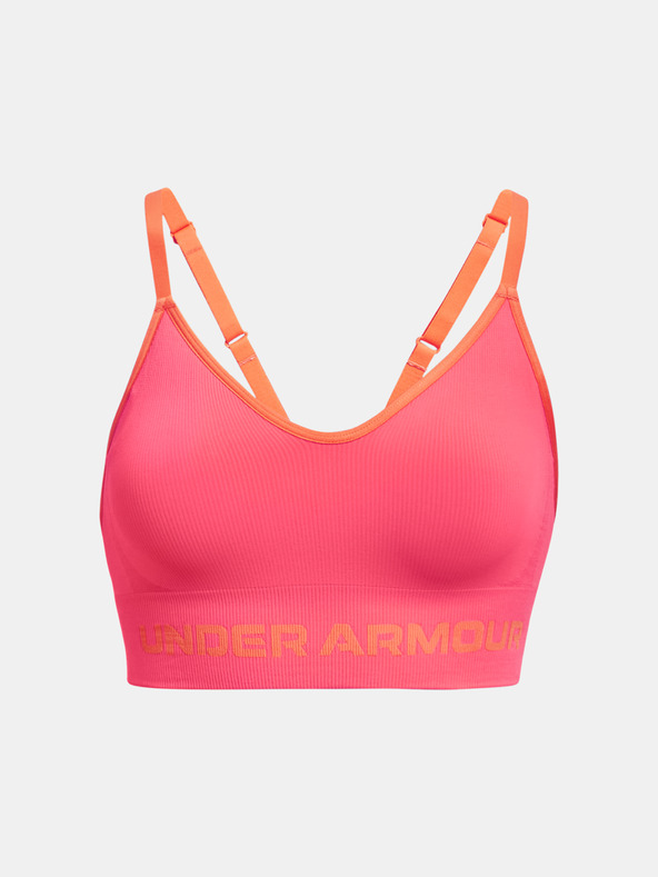 Under Armour UA Seamless Low Long Rib Sport Bra Rosa