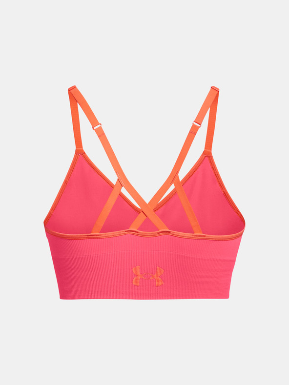 Under Armour UA Seamless Low Long Rib Sport Bra Rosa