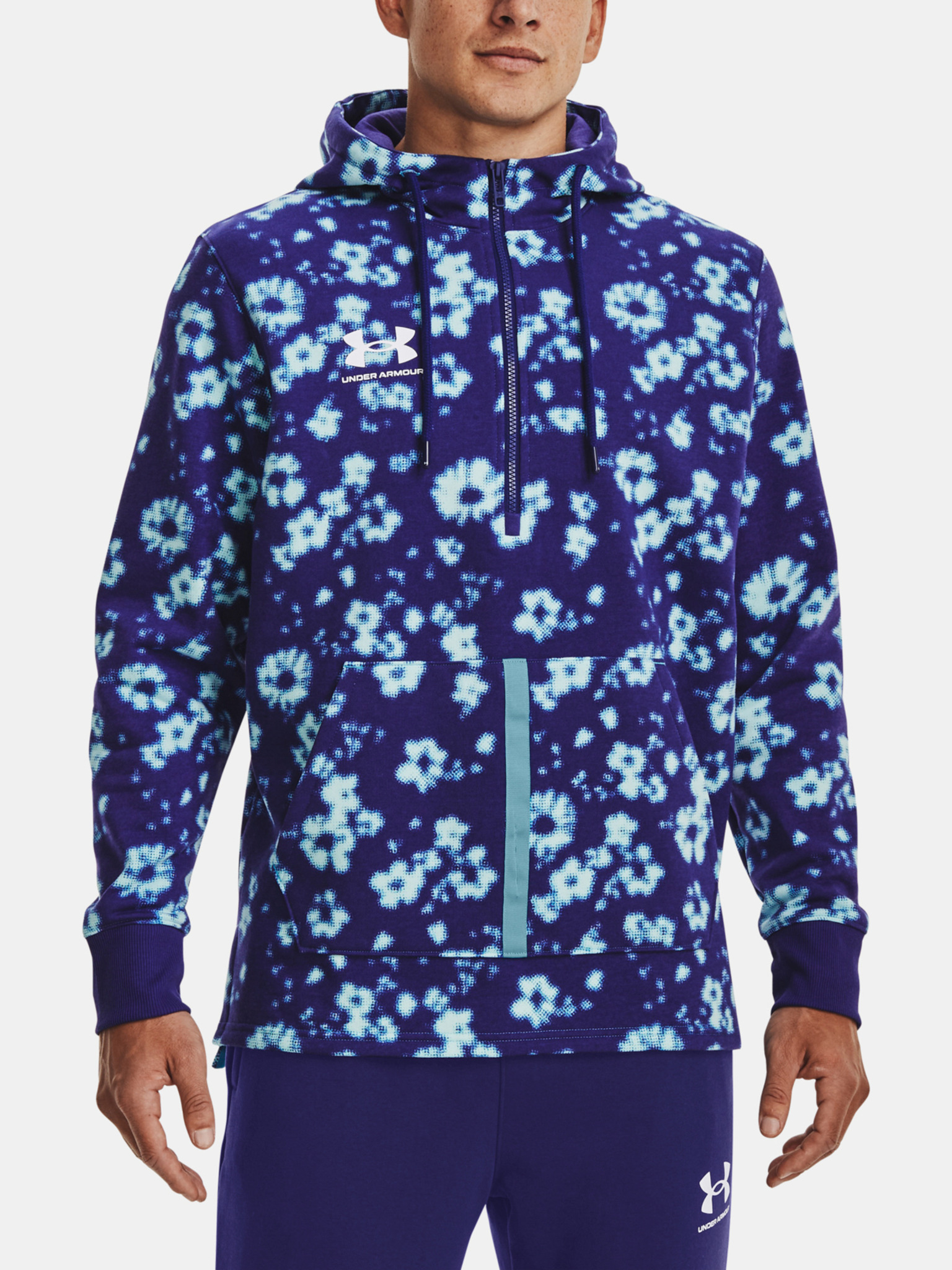 UA Accelerate Hoodie-BLU Mikina Under Armour