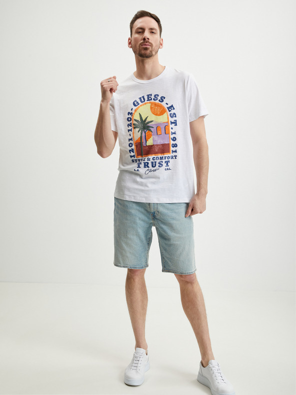 Guess Palm Window T-shirt Blanco