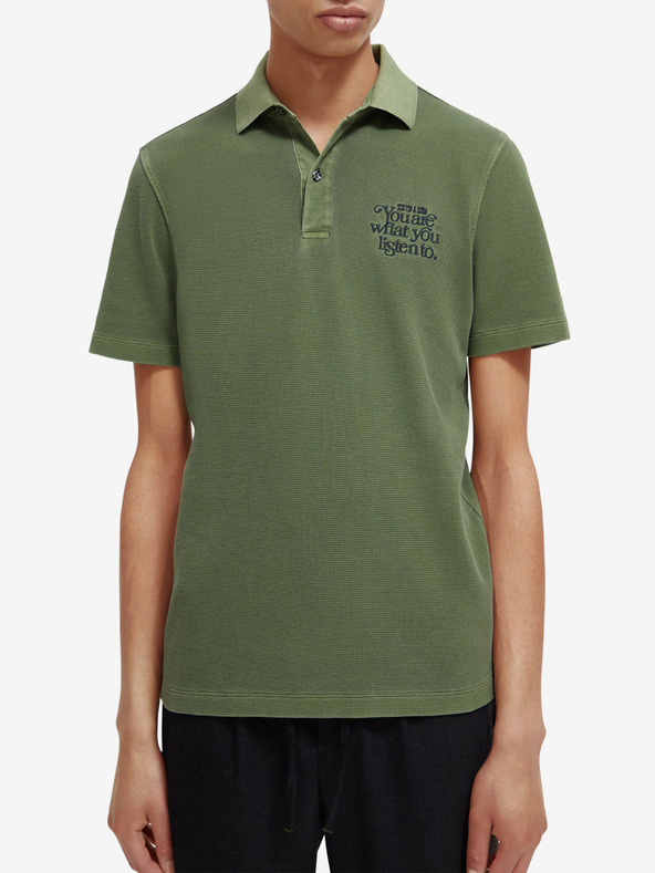 Scotch & Soda Garment Dye Polo Shirt Verde