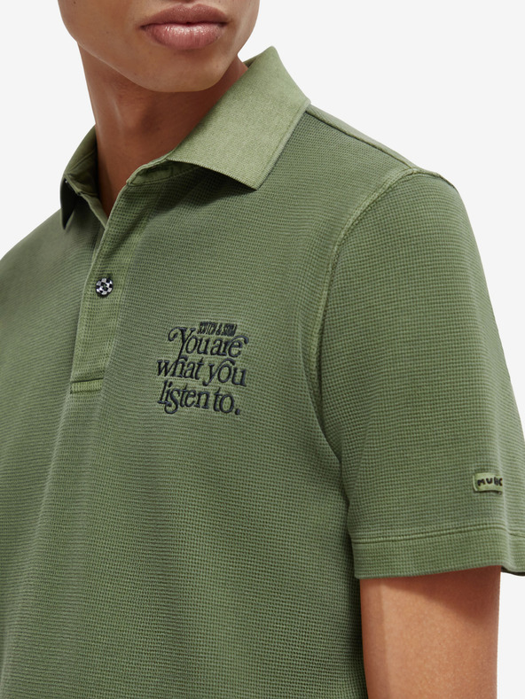 Scotch & Soda Garment Dye Polo Shirt Verde