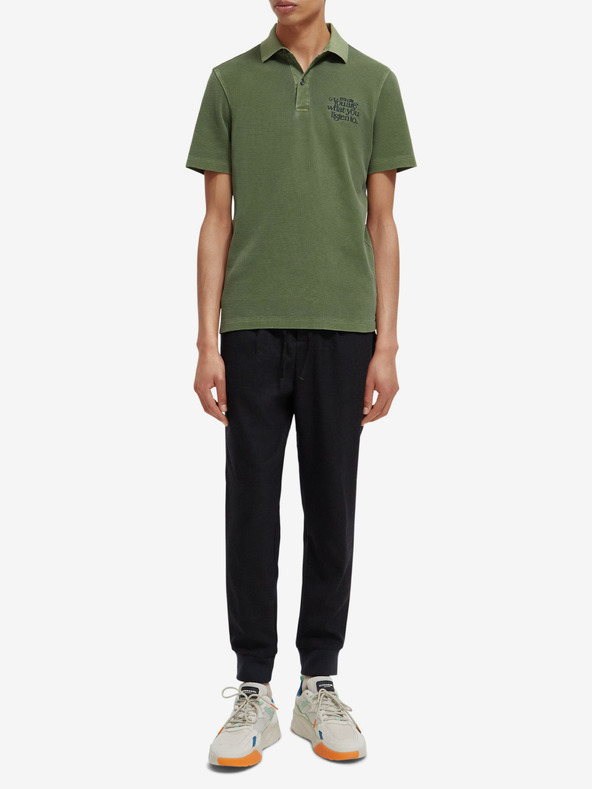 Scotch & Soda Garment Dye Polo Shirt Verde