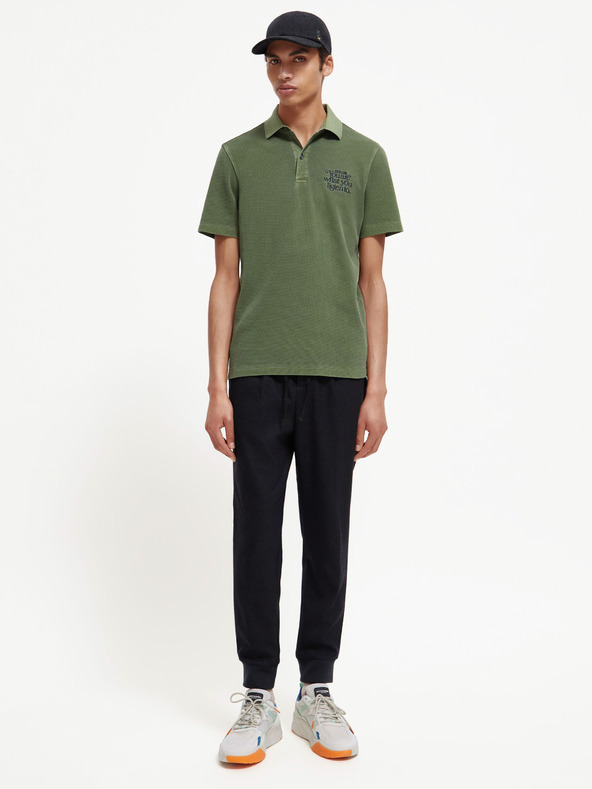 Scotch & Soda Garment Dye Polo Shirt Verde