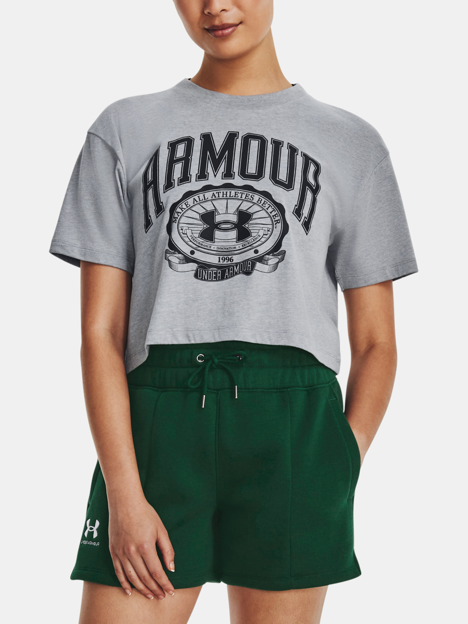 UA Collegiate Crest Crop SS Triko Under Armour