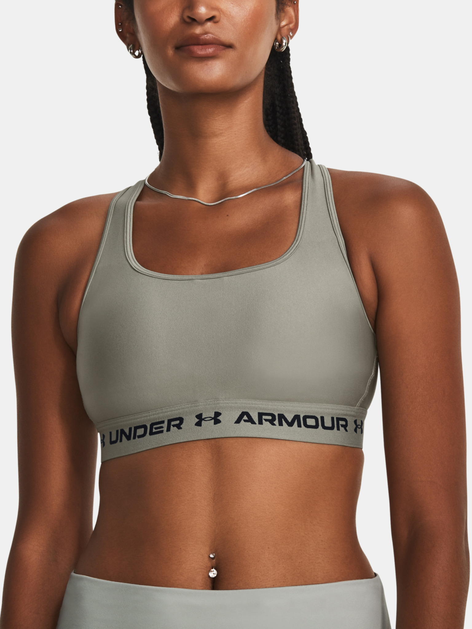 Under Armour INFINITY LOW - Light support sports bra - black/metallic black  