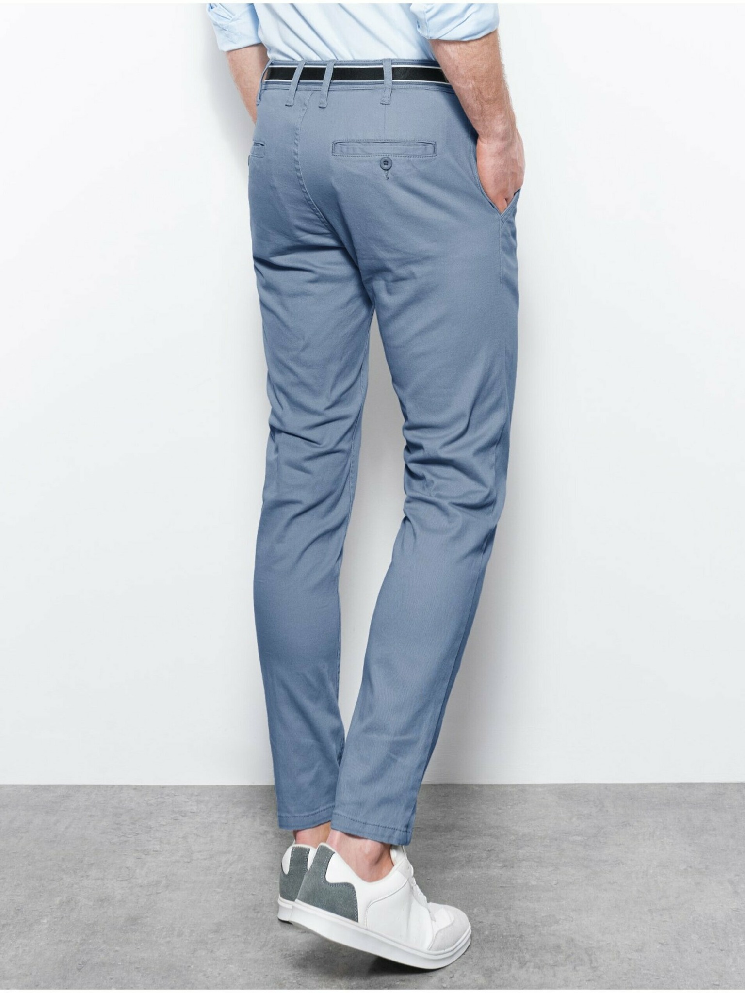 Buy AD by Arvind Men Blue Regular Fit Flat Front Casual Chinos - NNNOW.com