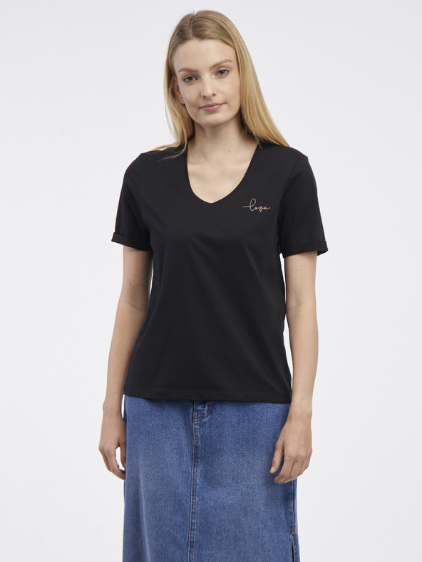 Pieces Fawna T-shirt Negro