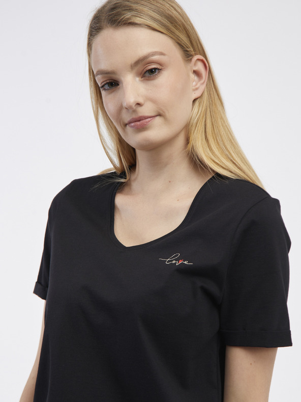 Pieces Fawna T-shirt Negro