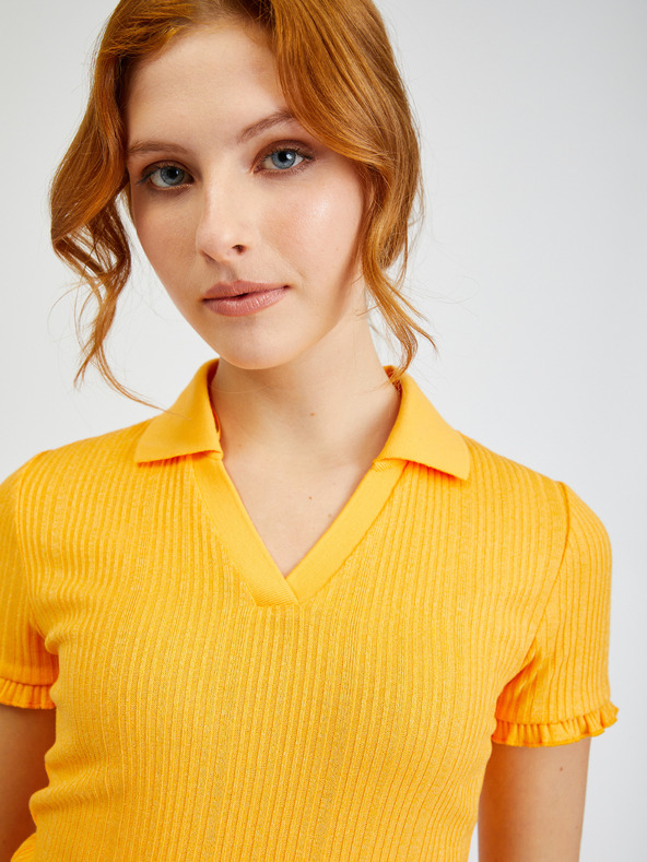 Orsay Camiseta Polo Naranja