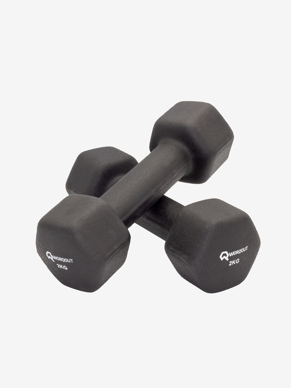 Worqout Neopren Dumbell 2kg Hantle Czarny