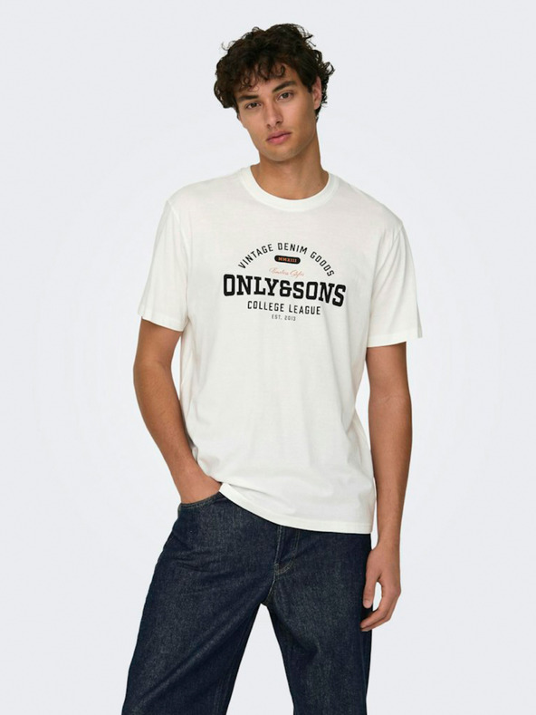 ONLY & SONS Lenny Life T-shirt Blanco