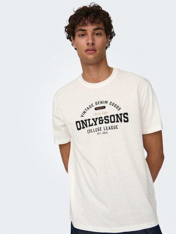 ONLY & SONS Lenny Life T-shirt Blanco