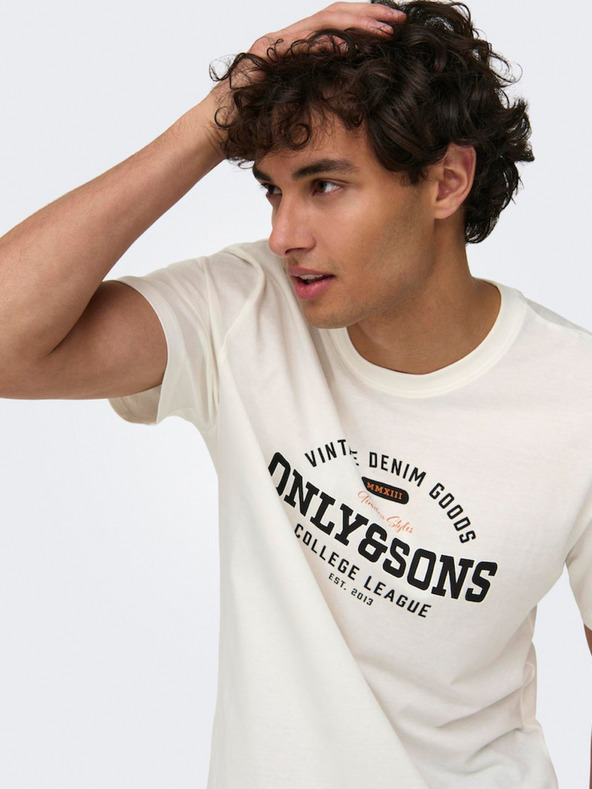 ONLY & SONS Lenny Life T-shirt Blanco