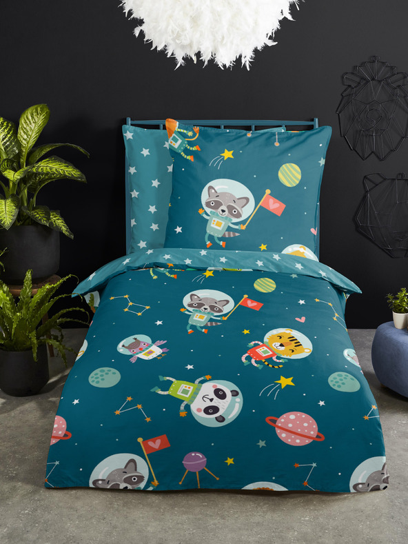 Good Morning Spacy 140x200cm Bed Linen Set Azul