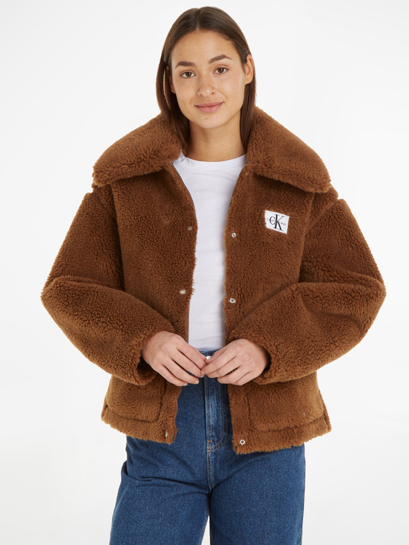 Calvin Klein Jeans Bonded Sherpa Winter Jacket Marrón