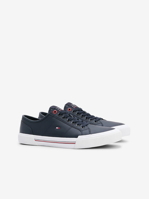 Tommy Hilfiger Core Corporate Vulc Leather Tenisky Modrá