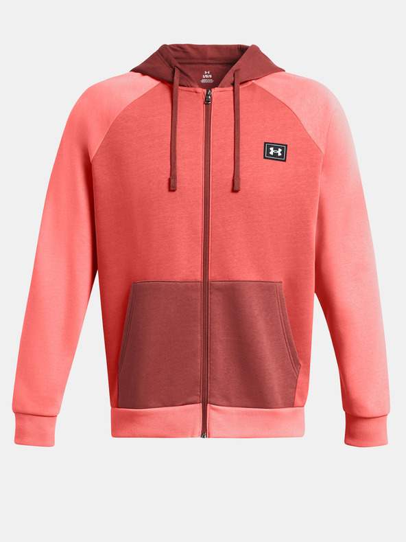 Under Armour UA Rival Flc FZ Colorblock Sweatshirt Rojo