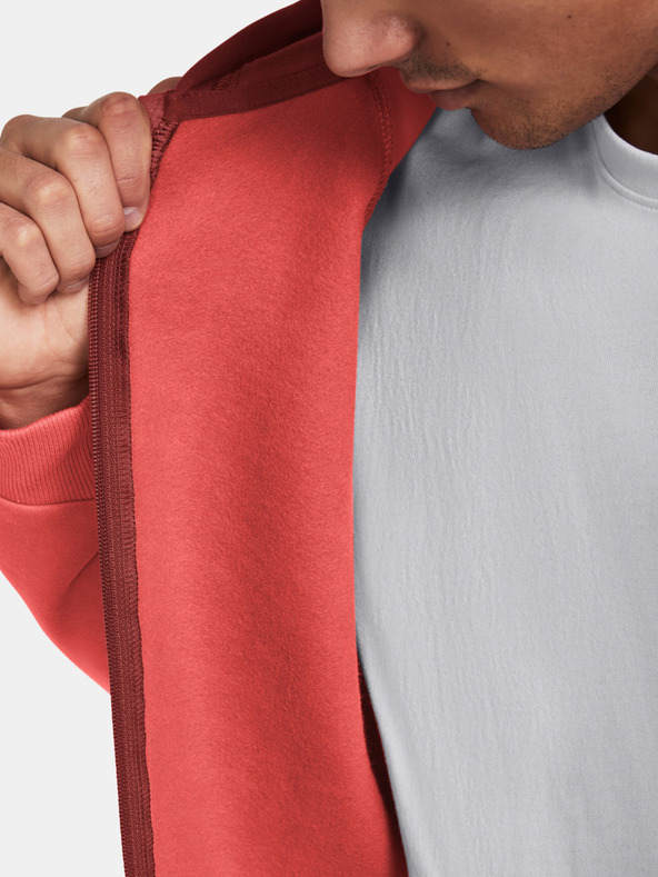 Under Armour UA Rival Flc FZ Colorblock Sweatshirt Rojo