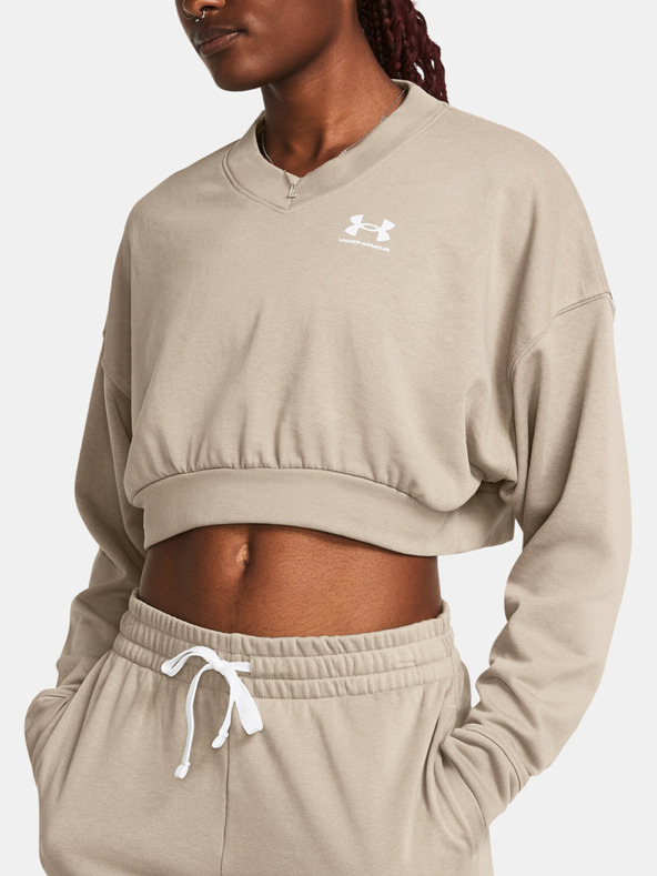 Under Armour UA Rival Terry OS Crop Crw Sweatshirt Marrón