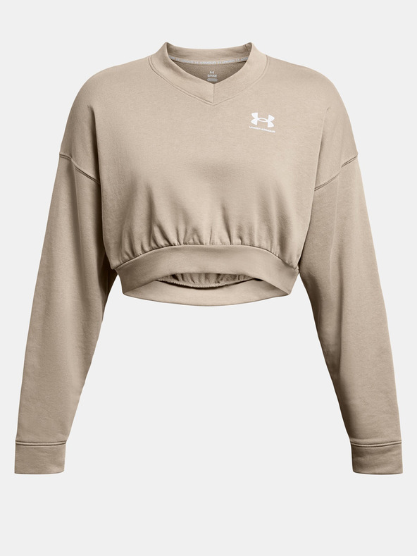 Under Armour UA Rival Terry OS Crop Crw Sweatshirt Marrón