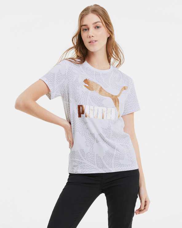 classics women's aop logo tee